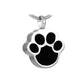 J-620 - Black Paw - Silver-tone - Pendant with Chain