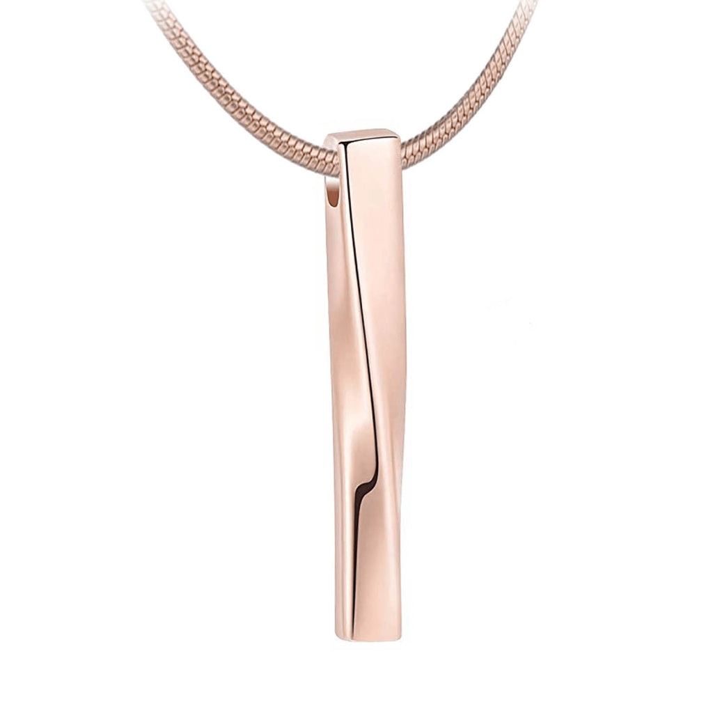 J-640 - Twisted Bar - Rose gold-tone - Pendant with Chain