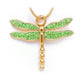 J-7149 - Winged Dragonfly - Pendant with Chain - Green