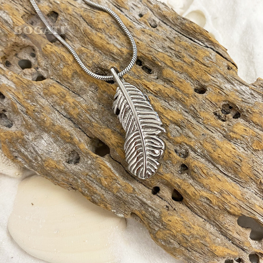 J-7216 - Feather - Pendant with Chain