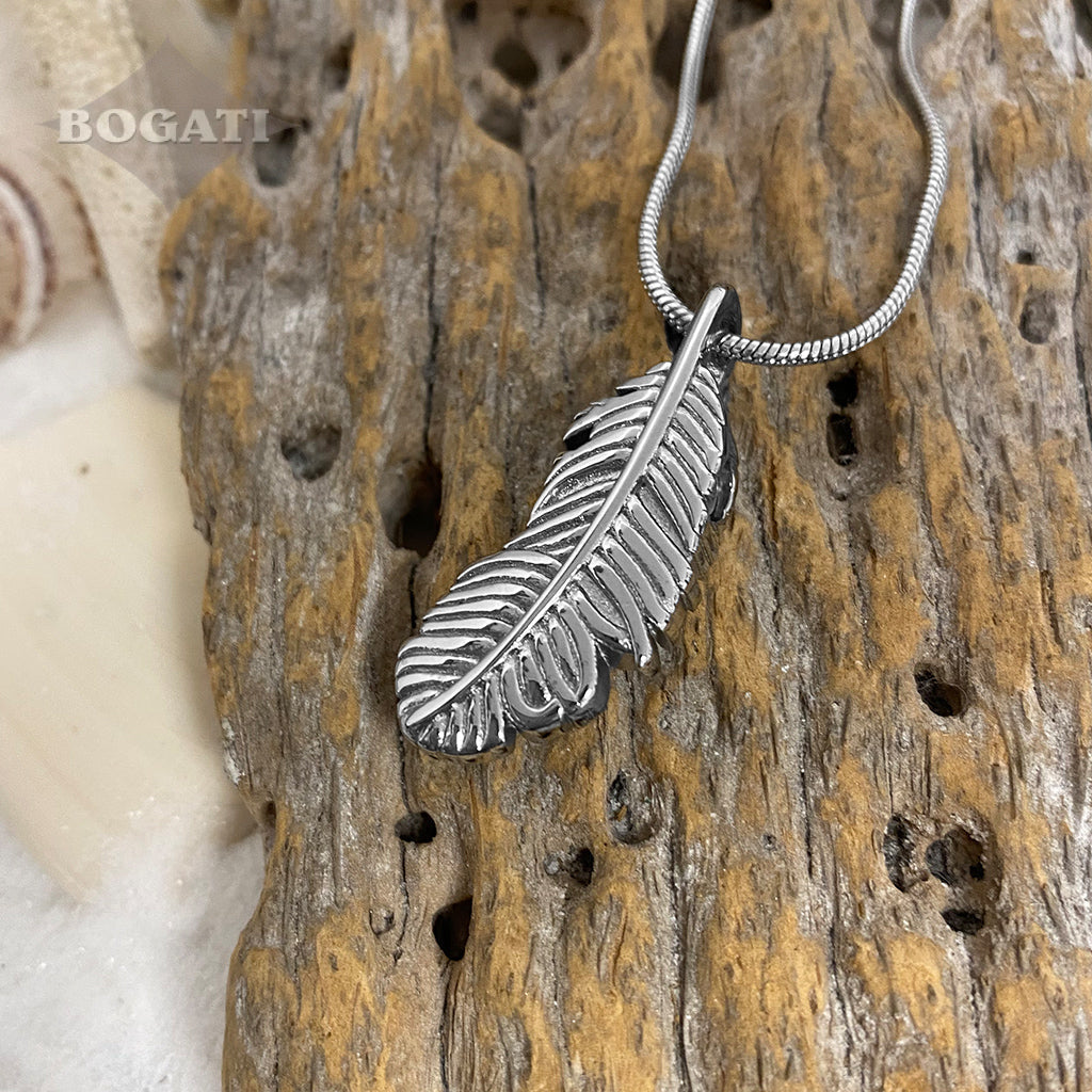 J-7216 - Feather - Pendant with Chain