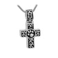 J-780 - Celtic Cross with Paw Print - Silver-tone - Pendant with Chain