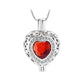 J-806 Silver-tone Heart Locket with Birthstone Simulated Gem July