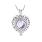 J-806 Silver-tone Heart Locket with Birthstone Simulated Gem June