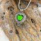 J-806 Silver-tone Heart Locket with Birthstone Simulated Gem