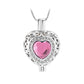 J-806 Silver-tone Heart Locket with Birthstone Simulated Gem October