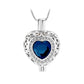 J-806 Silver-tone Heart Locket with Birthstone Simulated Gem September