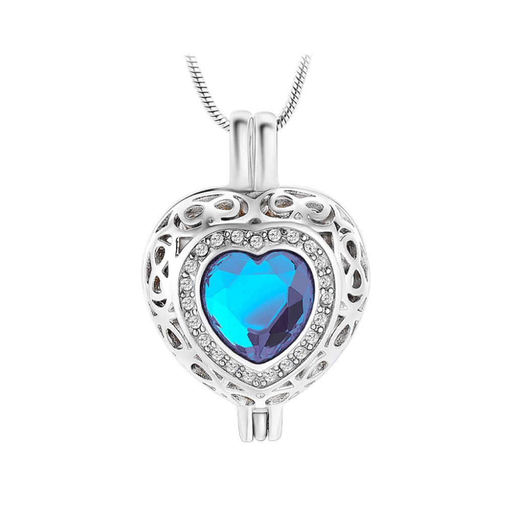 J-806 Silver-tone Heart Locket with Birthstone Simulated Gem December