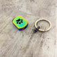 J-819 Black Paw Print Tag Keychain