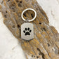 J-819 Black Paw Print Tag Keychain