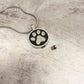 oPENING A J-886 - Circle with Paw Print - Pendant with Chain - Silver