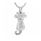 J-921 - Cat with Rhinestones - Pendant with Chain Clear