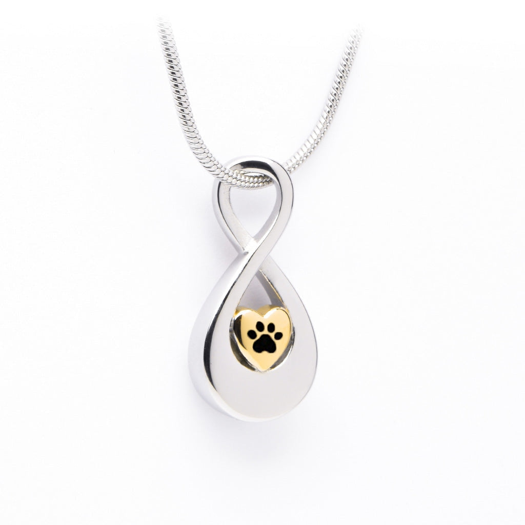 J-990 - Infinity Symbol with Heart and Paw Print Gold