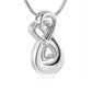 J-993 - Double Infinity with Rhinestones - Pendant with Chain - Clear