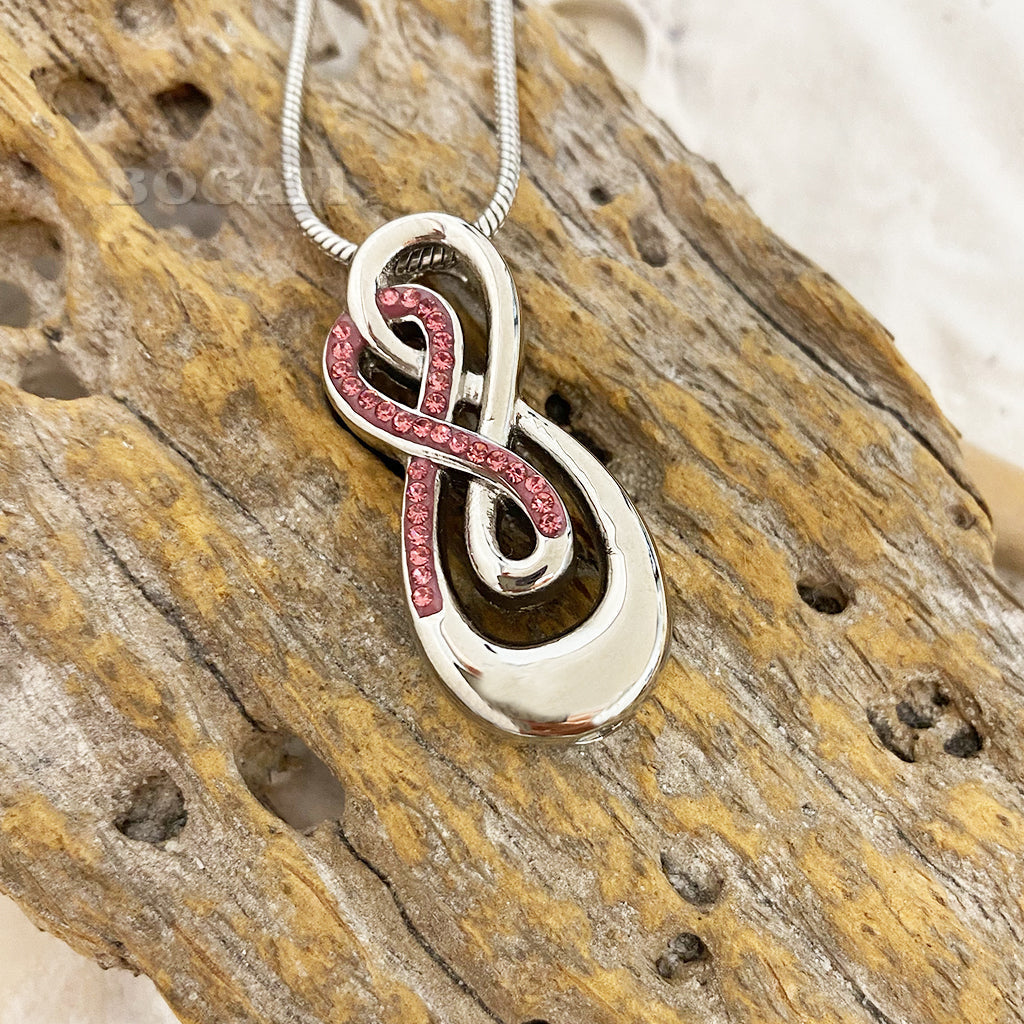 J-993 - Double Infinity with Rhinestones - Pendant with Chain