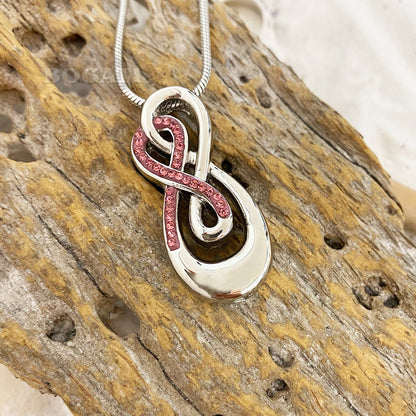 J-993 - Double Infinity with Rhinestones - Pendant with Chain
