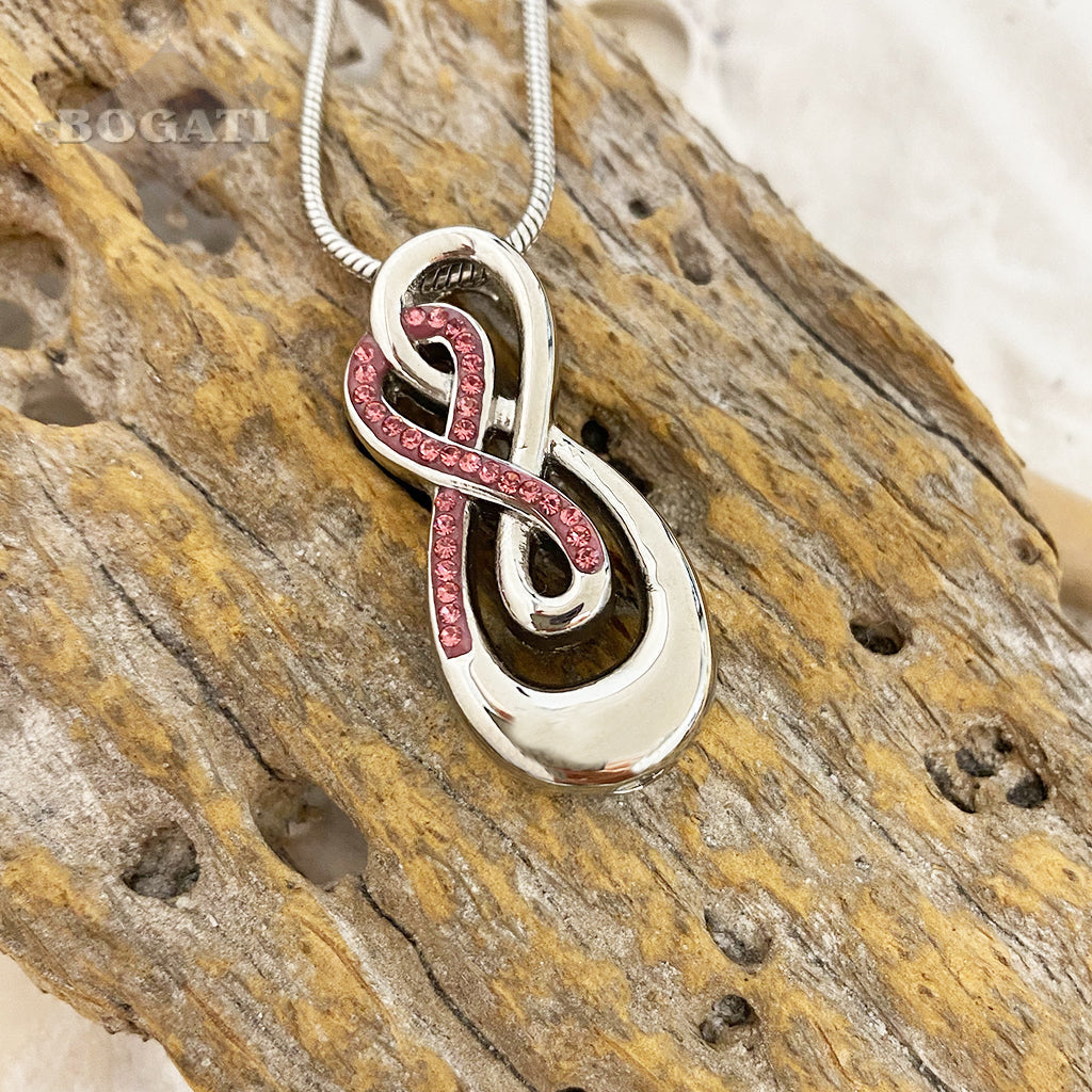 J-993 - Double Infinity with Rhinestones - Pendant with Chain