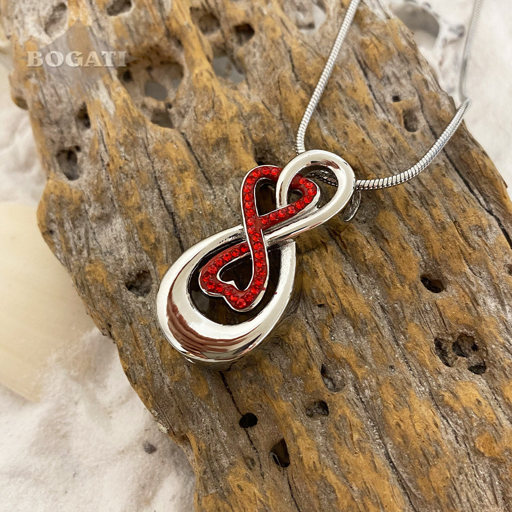 J-993 - Double Infinity with Rhinestones - Pendant with Chain