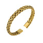 J-BANGLE-18 - Woven Bangle - Cremation Bracelet Gold Medium-Small