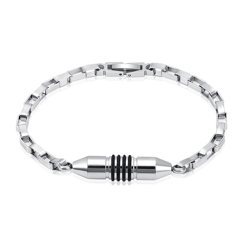 J-BRAC-08 Box Link Bracelet Silver-tone - 7.5”