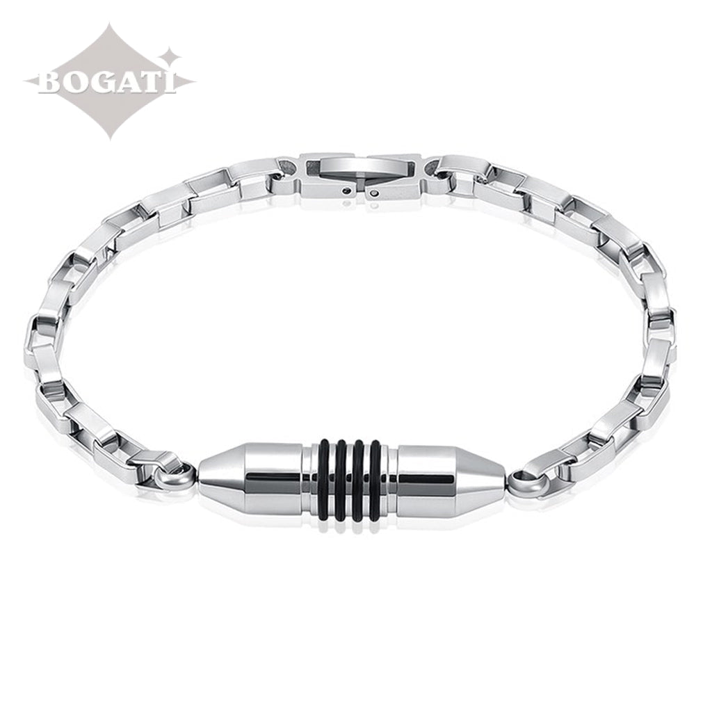 J-BRAC-08 Box Link Bracelet Silver-tone - 8.5"