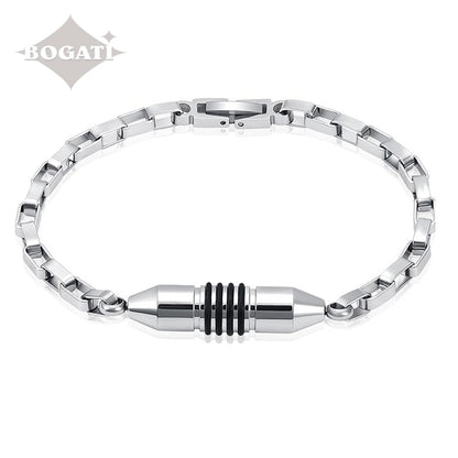J-BRAC-08 Box Link Bracelet Silver-tone - 8.5"