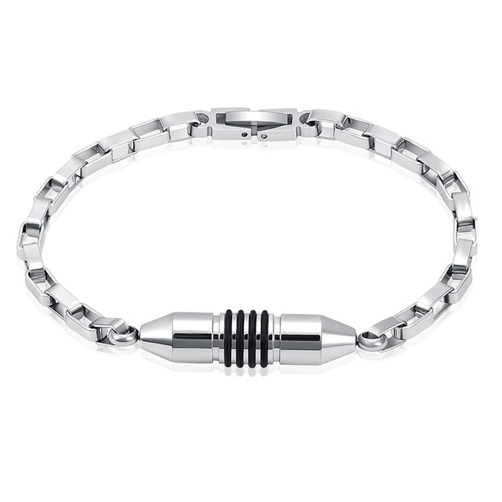 J-BRAC-08 Box Link Bracelet Silver-tone - 8.5"