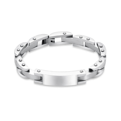 J-BRAC-09- Bike Link Style Bracelet - Silver-tone