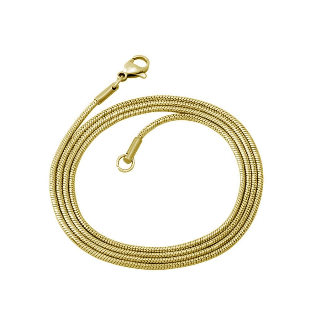 Snake Chain - 1.2mm x 22in Length - Gold