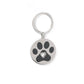 J-132 - Paw Circle with Heart - Silver-tone - Keychain