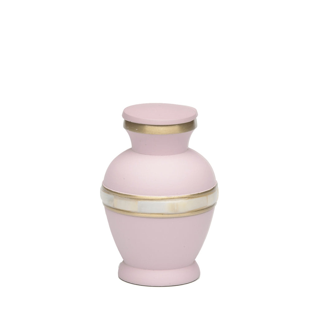 KEEPSAKE Brass urn -5000-2 - Matte Mother of Pearl Pink