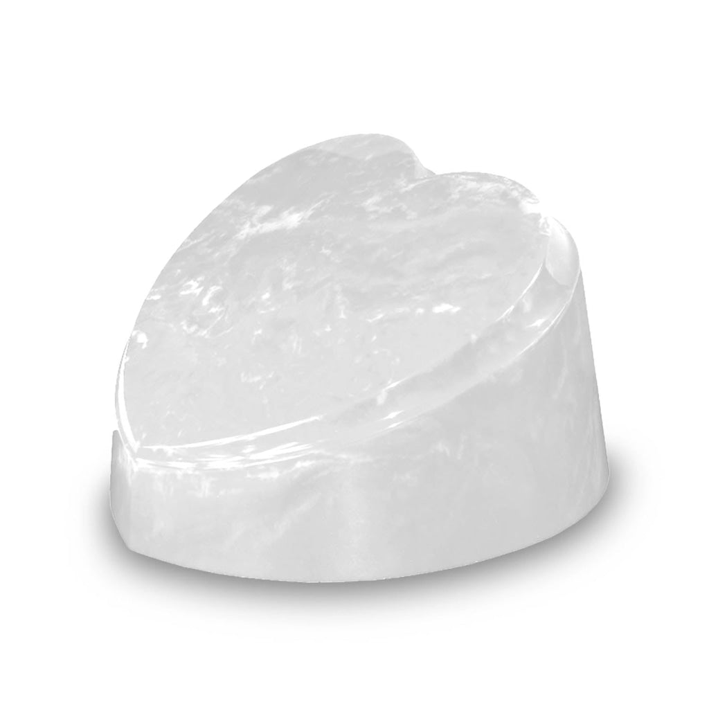 The Heart Urn - Cultured Marble - Adult 225 cu in White Carrera