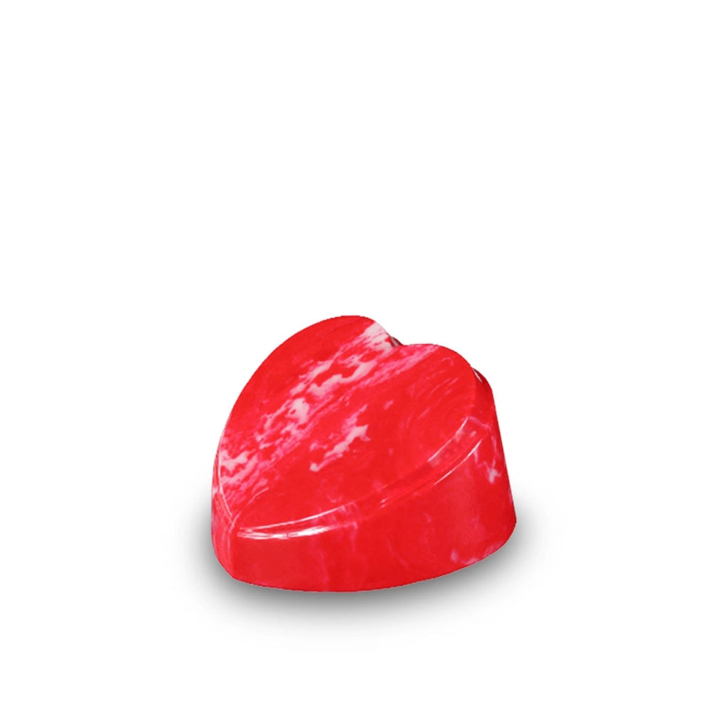 The Heart Urn - Cultured Marble - Keepsake 12 cu in Red