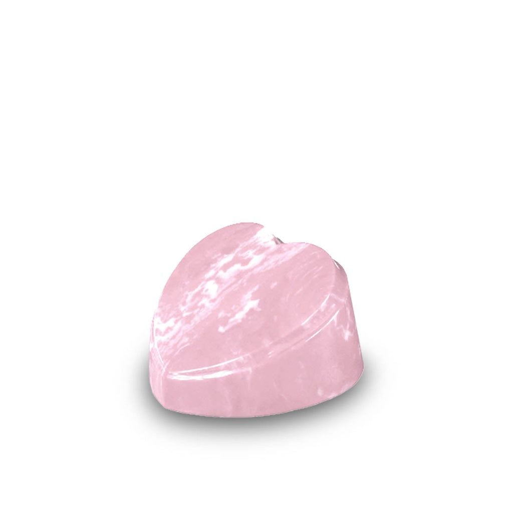 The Heart Urn - Cultured Marble - Keepsake 12 cu in Pink