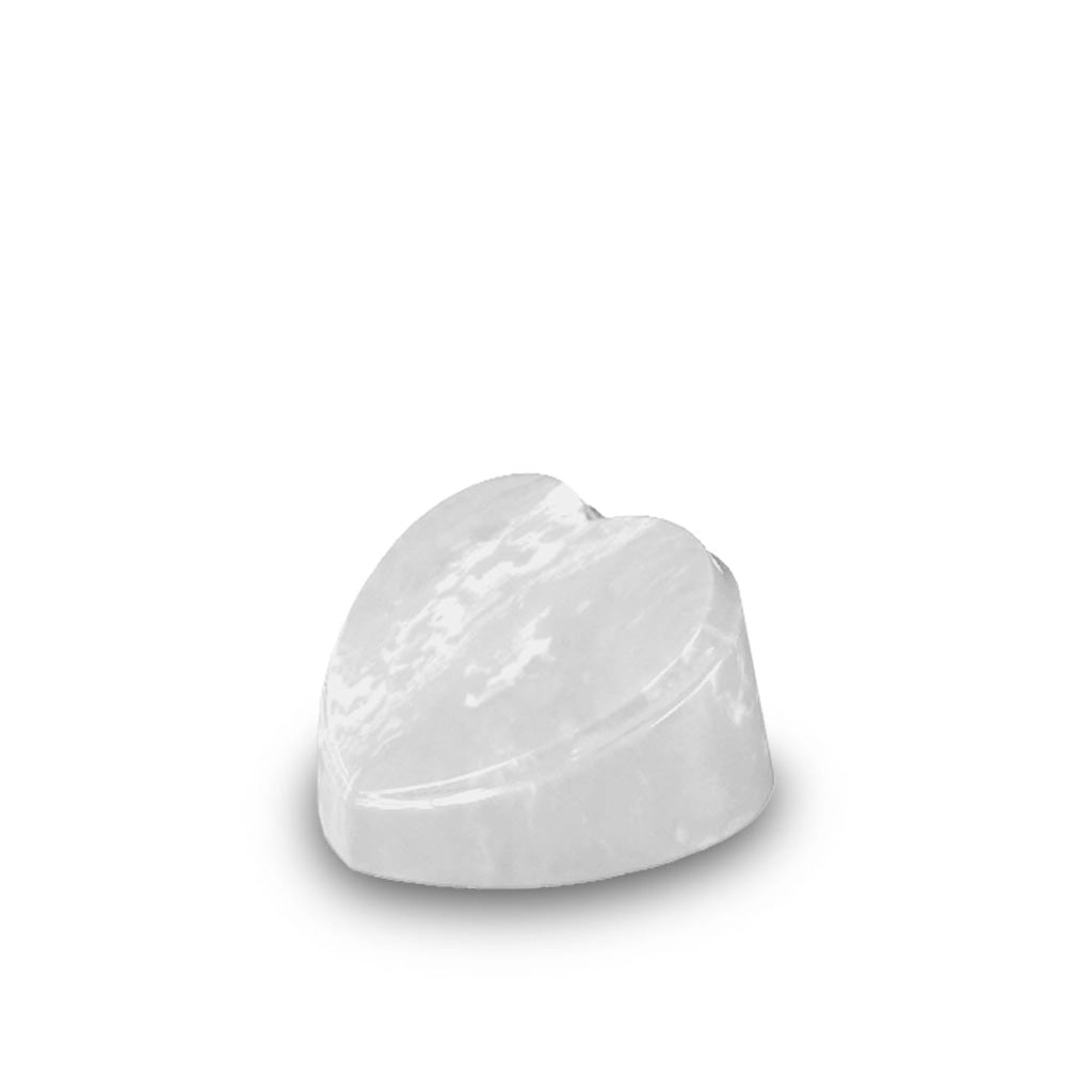 The Heart Urn - Cultured Marble - Keepsake 12 cu in White Carrera