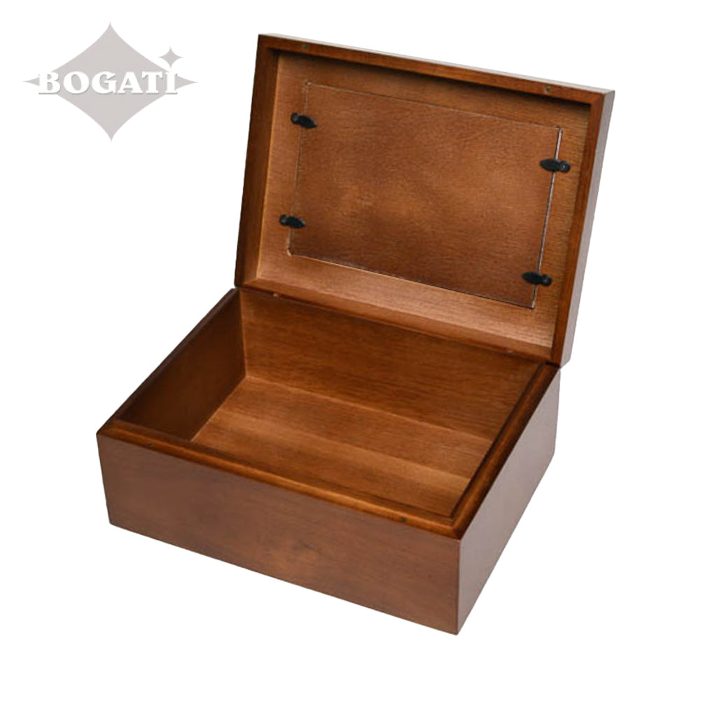 SMALL Acacia Photo Frame Memory Box - The Willoughby- Walnut finish - Blank (Add your Picture)