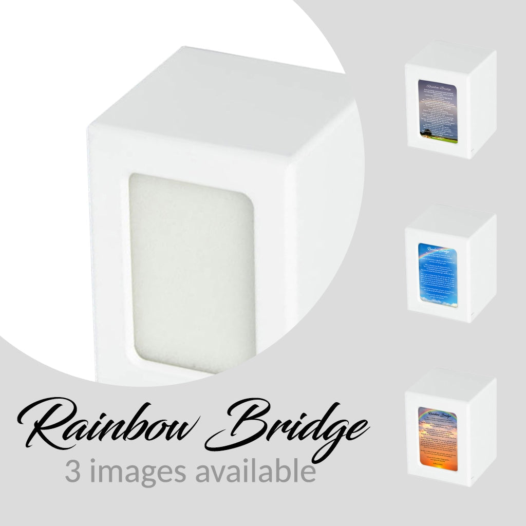 SMALL Photo Frame urn -PY06- Rainbow Bridge White