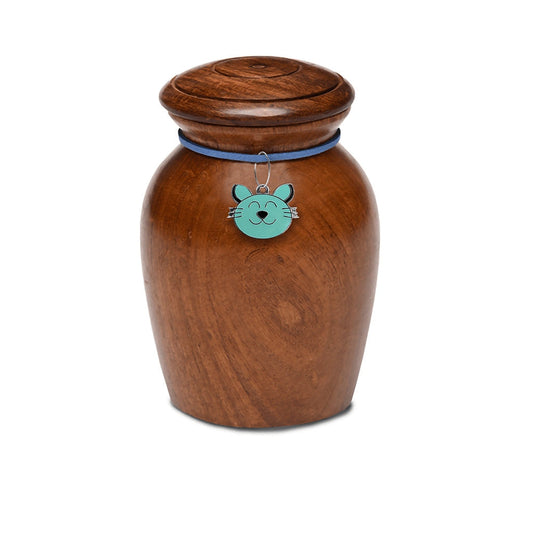 SMALL Rosewood Plain Vase -530 - Cat Charm Aqua Blue