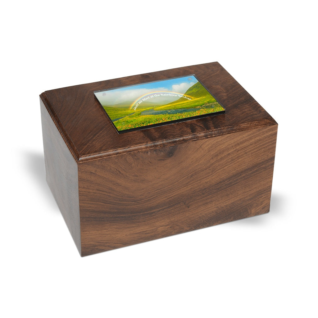 EXTRA LARGE - Rosewood Urn -2805- Bevel Edge - Rainbow Bridge Poem