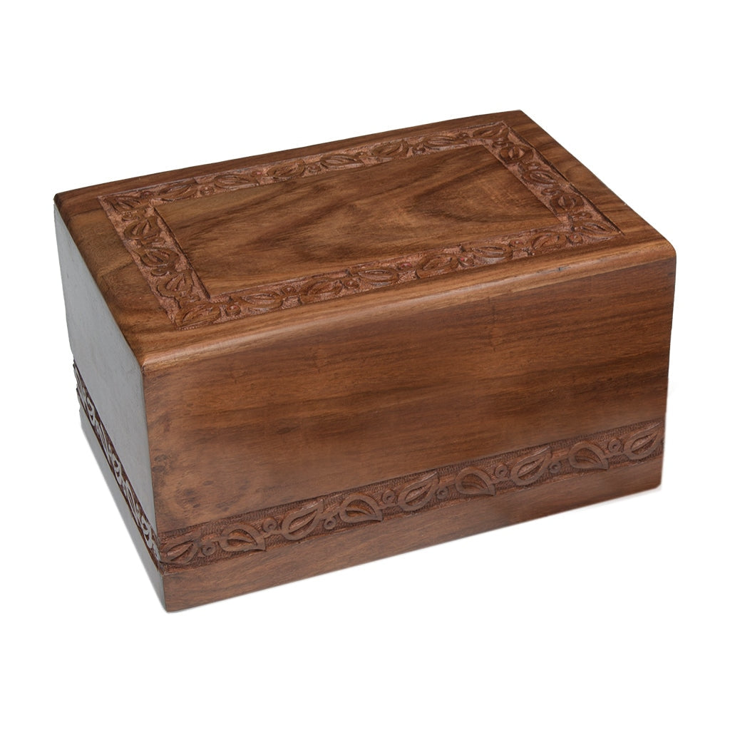 ADULT - Rosewood Jasmine Border Urn - Slide-out Base