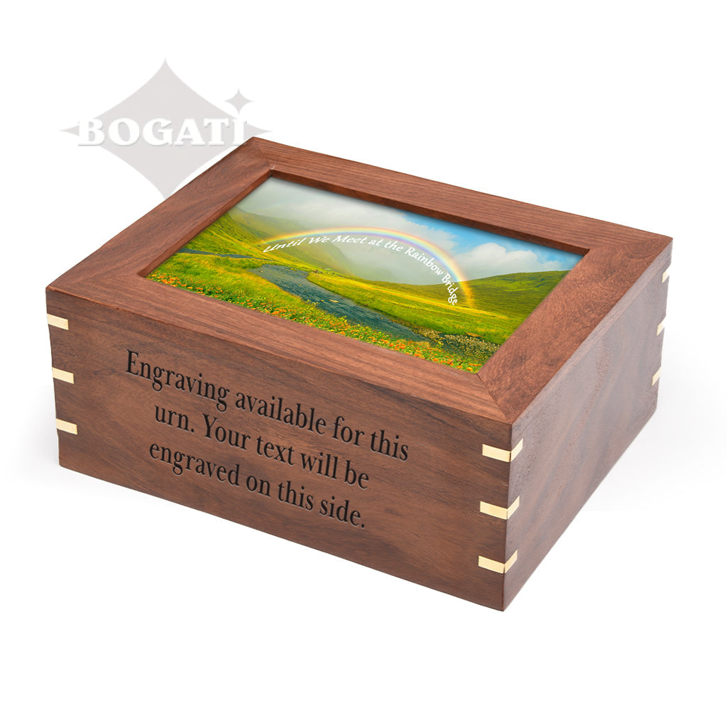 LARGE - Rosewood Photo Frame Urn -517- Rainbow Bridge