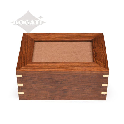 MEDIUM - Rosewood Photo Frame Urn -517- Brass coners