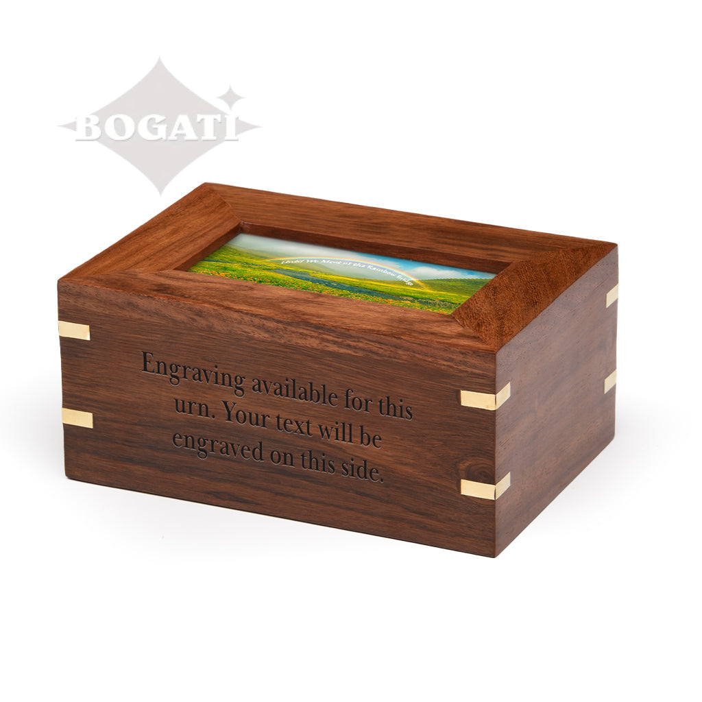SMALL - Rosewood Photo Frame Urn -517- Rainbow Bridge
