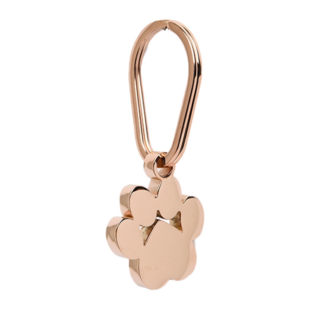 J-096- Large Pawprint Keychain - Rose Gold