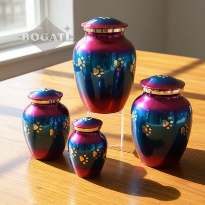 LARGE Brass Pet Urn - "Forever Paw"