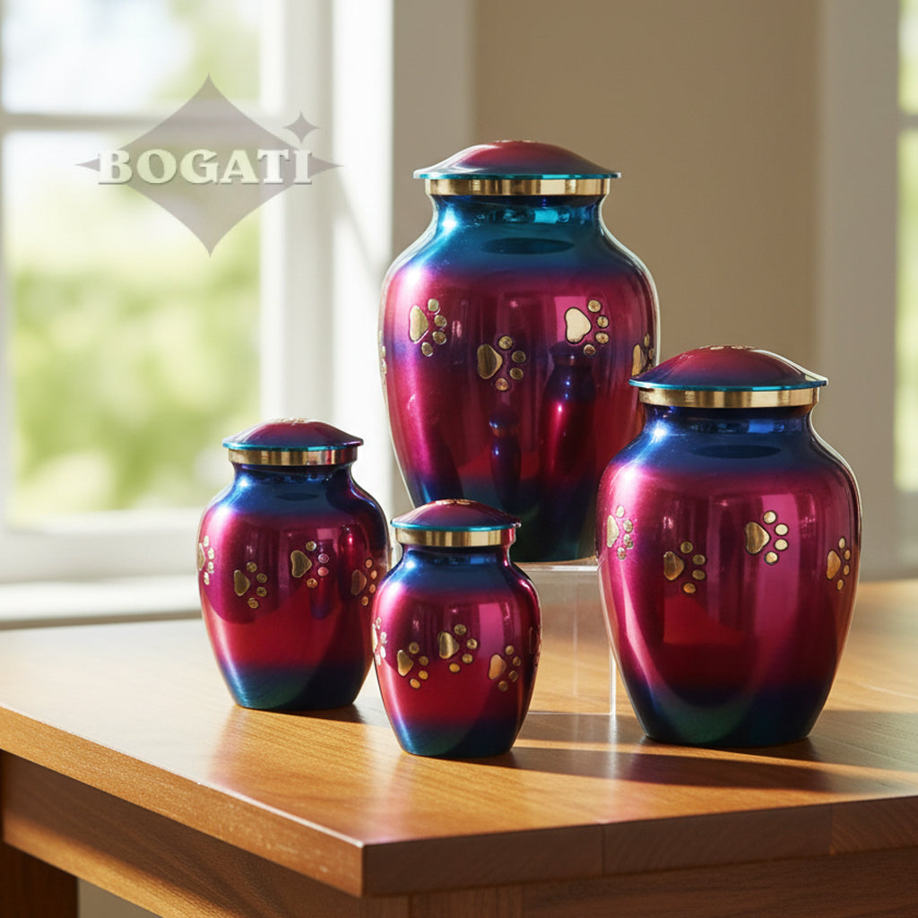 EXTRA SMALL Brass Pet Urn - "Forever Paw"