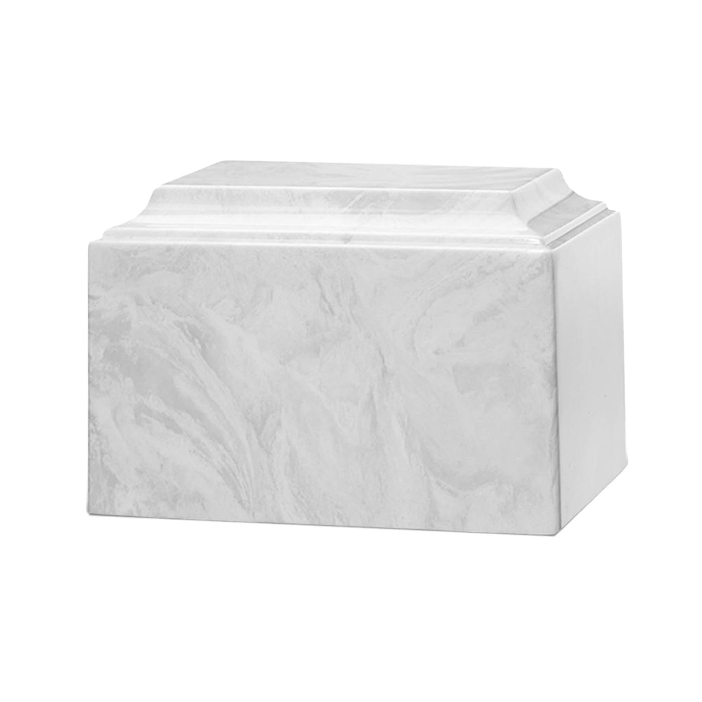 ADULT Cultured Marble Tuscany Urn - Carrera White