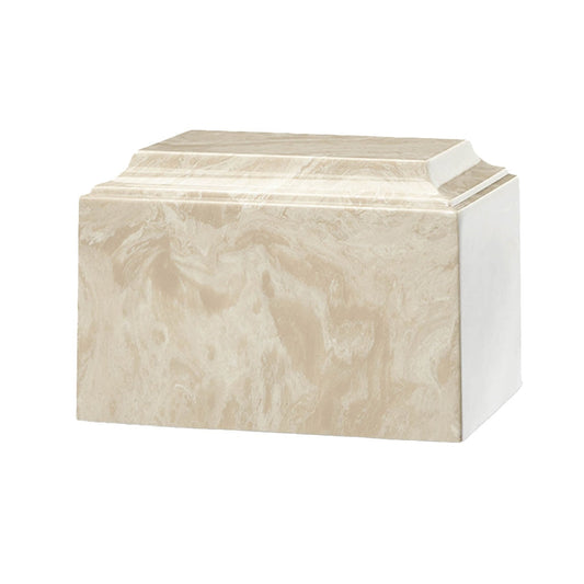 ADULT Cultured Marble Tuscany Urn - Black Marlin Creme Mocha