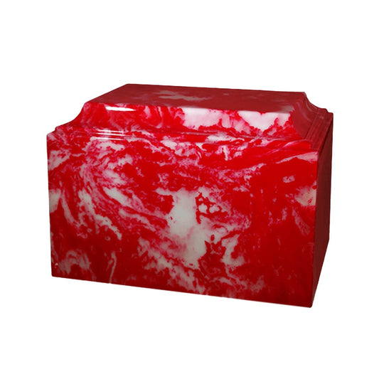 ADULT Cultured Marble Tuscany Urn - Cherry Red