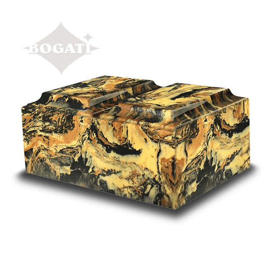 ADULT Cultured Marble Tuscany Double Companion Urn Antique Gold